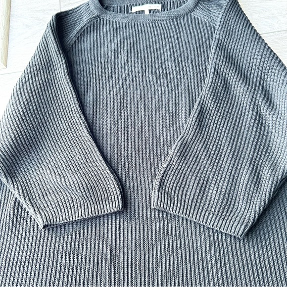 Oak+Fort Black Rib Knit Draped Sweater - Picture 8 of 12